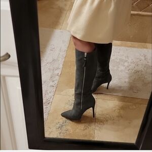 Michael Kors Charcoal Heeled Boots Size 8,5